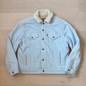 Levi's Light Blue Corduroy Jacket with Sherpa Lining